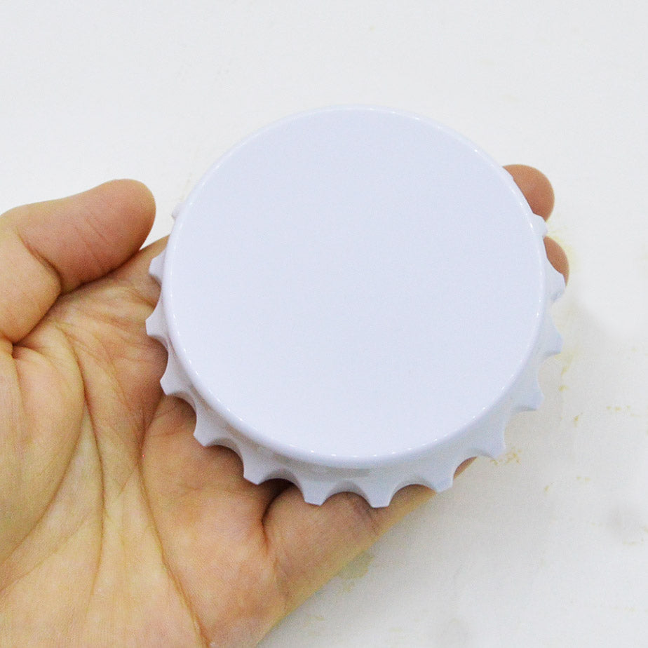 White Rascal Can Shaped Magnetic Bottle Opener