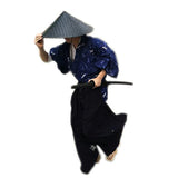 Handmade Japan Samurai Hat Cosplay Knight Black Bamboo Cap