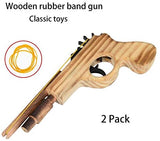 Wooden Rubber Band Gun Kids Outdoor Toy with 100 Rubber Bands 9 Inches Length