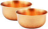 Set of 2 Pure Copper Bowl Votive T Light Candle Holder The Bottom is Carved with Lotus Decoration .Dia.2.5 / High 1.2 Inches