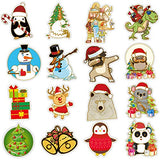 Christmas Stickers of Gilding, Santa Claus, Snowman, Christmas Tree, Christmas Window clings，Merry Christmas Classroom Party Supplies （52 Pcs）