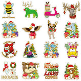 Christmas Stickers of Gilding, Santa Claus, Snowman, Christmas Tree, Christmas Window clings，Merry Christmas Classroom Party Supplies （52 Pcs）