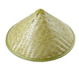 Pack of 2 Chinese Oriental natural Bamboo Leaves Green Cone Garden Fishing Hat