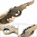 Solid Wooden Rubber Band Gun with 100 Rubber Bands 12" Length